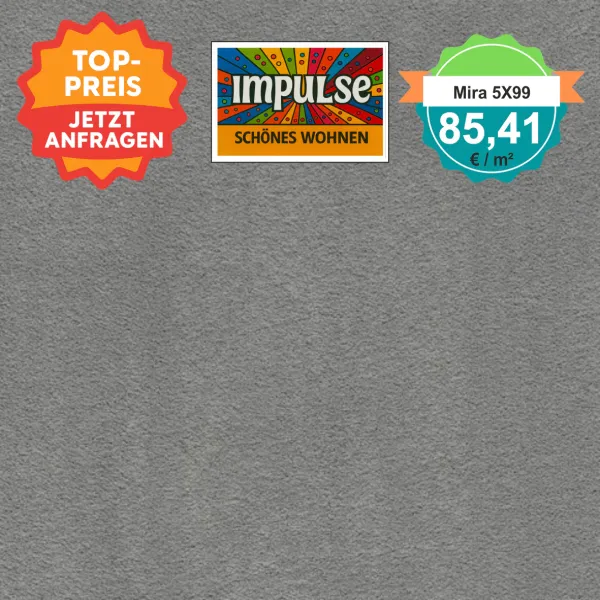 Draufsicht auf Vorwerk Mira 5X99 mit Preisetikett 85,41 €/m²